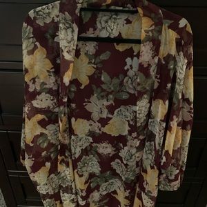 LOFT floral kimono style cardigan